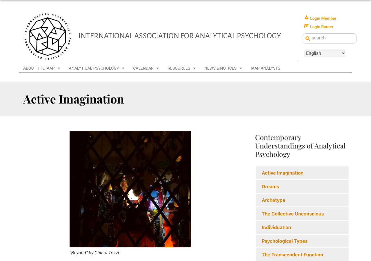 Screenshot of the IAAP Active Imagination essay page, showing its heading and Chiara Tozzi’s artwork